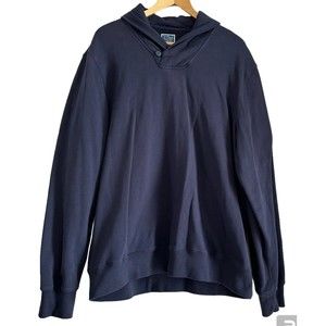J Crew Vintage Fleece Shawl Collar Sweatshirt Men’s Size XL Navy